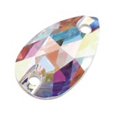 Varrható kő Crystal AB színben méret: 18x11mm - CRYSTAL AB F (001 AB)